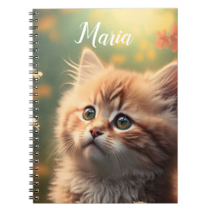 Carnet Adorable Fluffy Ginger Kitten, personnalisable