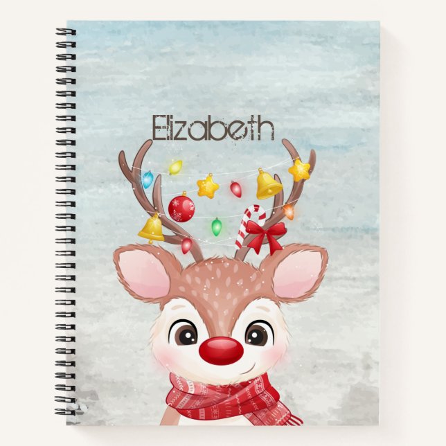 Carnet Adorable renne de Noël (Devant)