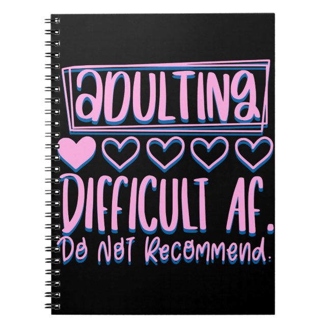 Carnet Adulte Adulte Difficile AF Ne Recommanderait Pas (Devant)