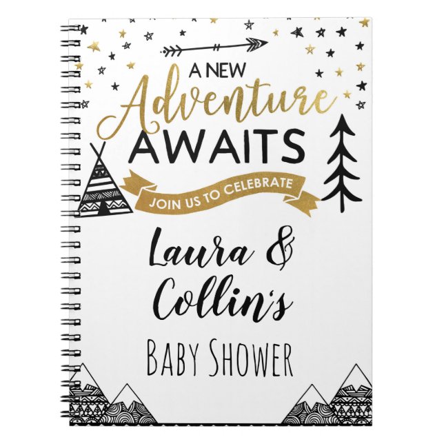 Carnet Adventure Await Guest Book Baby shower (Devant)