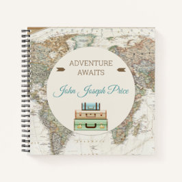 Carnet Adventure Await World Travel Map Moderne