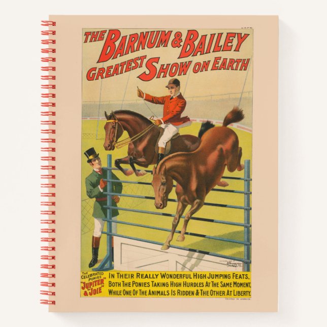 Carnet Affiche De Cirque De 2 Ponies Qui Saute Sur Un Obs (Devant)