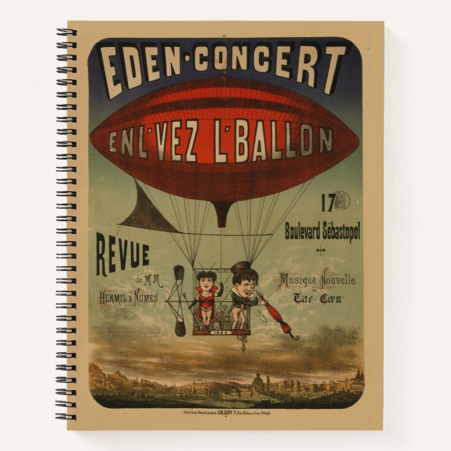 Carnet Affiche De Cirque Française De Deux Artistes En Aé (Devant)