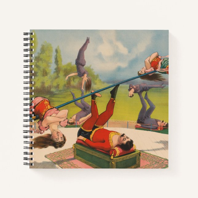 Carnet Affiche de cirque montrant des actes acrobatiques, (Devant)