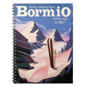 Carnet Affiche de ski de Bormio, Sondrio, région de Lomba