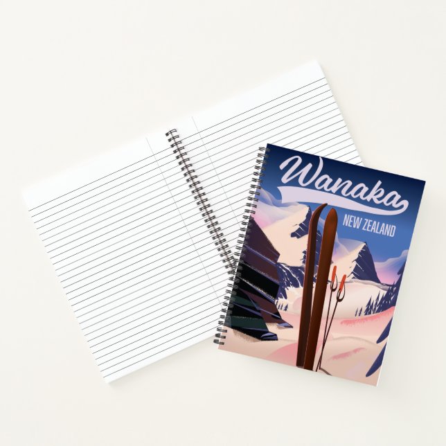 Carnet Affiche de ski de Wanaka en Nouvelle-Zélande (Intérieur)