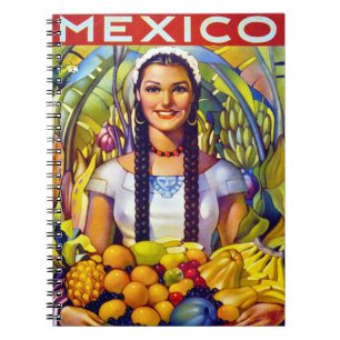 Carnet Affiche de Vintage voyage du Mexique reconstituée