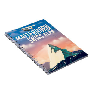 Carnet Affiche de voyage Alpes suisses Matterhorn