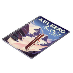 Carnet Affiche de voyage de ski en Arlberg Autriche