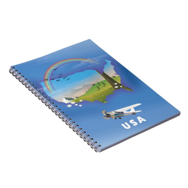 Carnet Affiche de voyage illustrée aux États-Unis (Côté Droit)