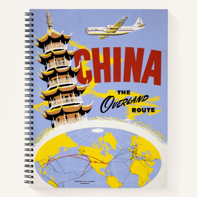 Carnet Affiche de voyage pour Northwest Orient Airlines (Devant)