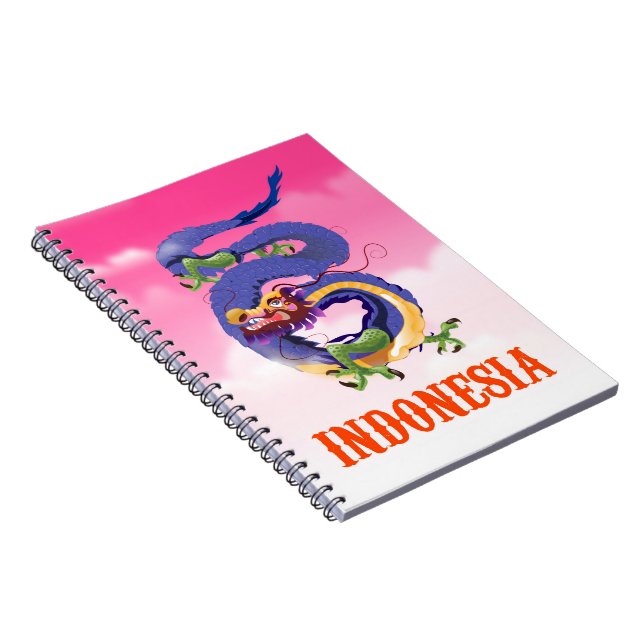 Carnet Affiche de voyage rétro Dragon d'Indonésie (Côté Droit)