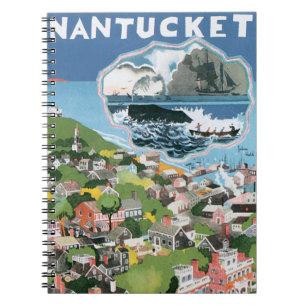 Carnet Affiche de voyage vintage, carte de l'île de Nantu