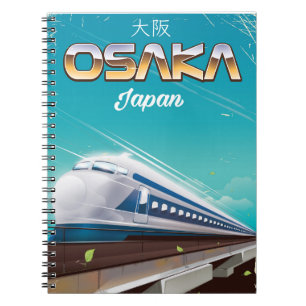 Carnet Affiche de voyage vintage du train Osaka Japon