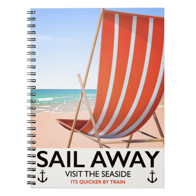 Carnet Affiche de voyage vintage "Naviguer au loin" (Devant)