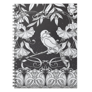 Carnet Affiche décorative Fleurs Oiseau Nouveau
