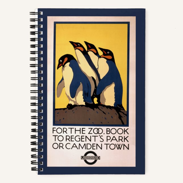 Carnet Affiche Pour Le Transport En Métro Au Zoo De Londr (Recto)
