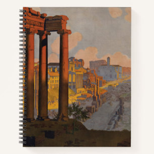 Carnet Affiche Vintage voyage Du Forum Romain À L'Aube.