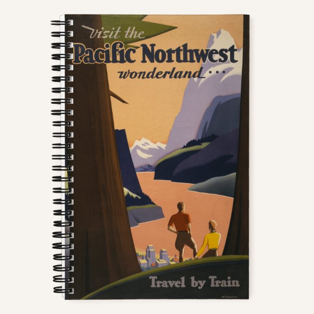 Carnet Affiche Vintage voyage Vue Montagne (Recto)