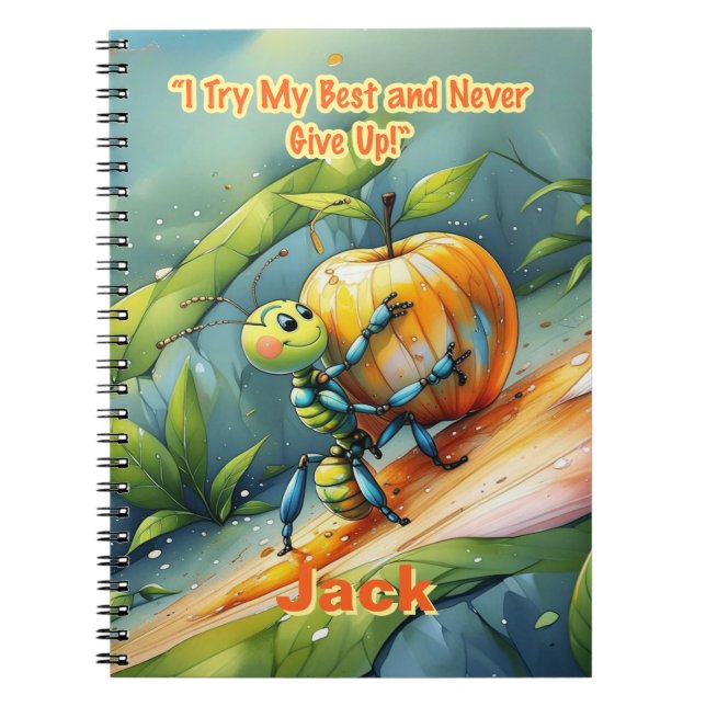 Carnet Affirmation pour enfants : "J'essaie de mon mieux  (Devant)