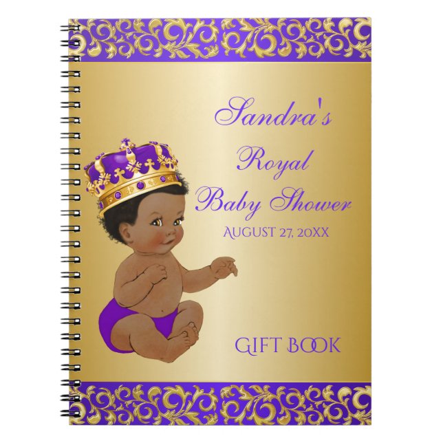 Carnet Africain Américain Prince Purple Gold Guest Cadeau (Devant)
