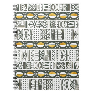 Carnet Africain ethnique, aquarelle motif sans couture.