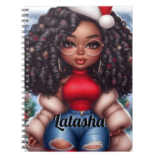 Carnet Africaine-Américaine mignonne de Noël