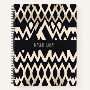 Carnet Afrique Marocco Vagues Motif d'or géométrique