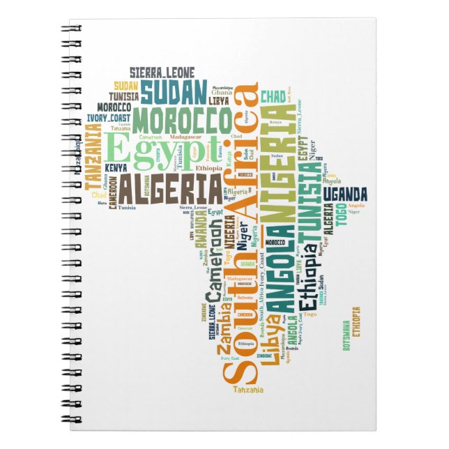 Carnet Afrique Word Art (Devant)