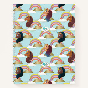 Carnet Afro Unicorn Arc en ciel et Motif des Coeurs
