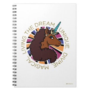 Carnet Afro Unicorn Living the Dream Design