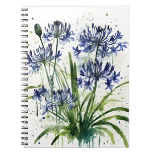Carnet Agapanthus - Fleurs aquarelle étui pour iPad mini