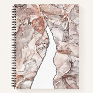 CARNET AGATE EN MARBRE D'OR CLAIR PARTIES SCINTILLANT EN 