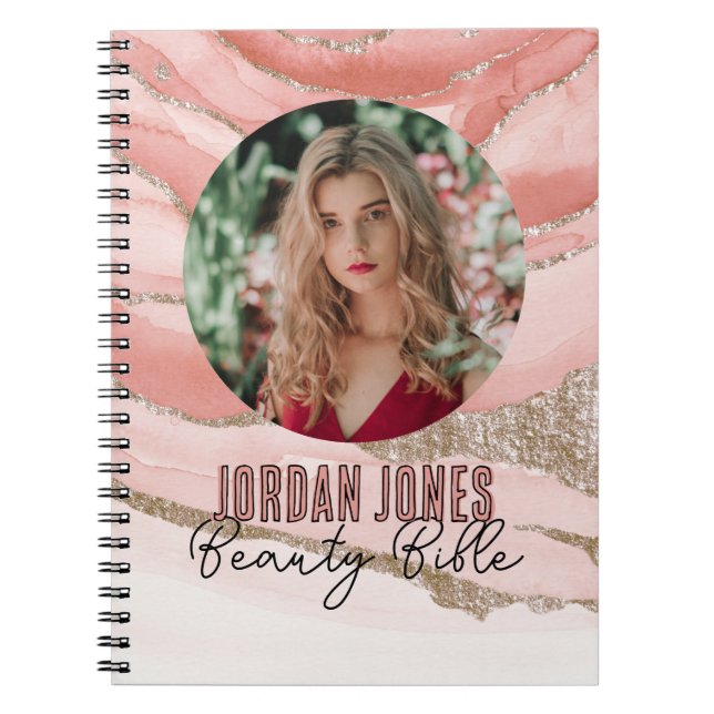 Carnet agate photo Beauté Bible avec design élégant (Devant)