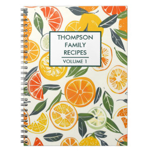Carnet agrumes de mandarine orange Recette personnalisée