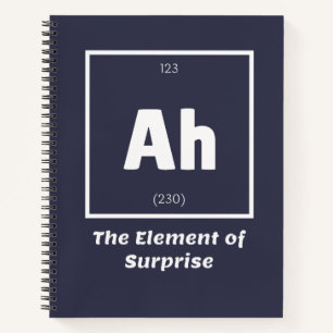 Carnet Ah Element of Surprise Chimie Science drôle