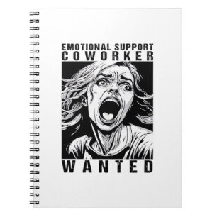 Carnet Aide émotionnelle Coworker Recherché Funny Office