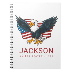 Carnet Aigle Patriotique Drapeau Américain USA Enfants Fê