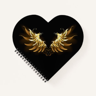Carnet Ailes d'Ange d'or sur arrière - plan noir