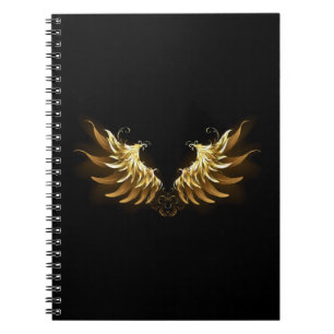 Carnet Ailes d'ange dorées sur fond noir