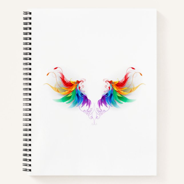 Carnet Ailes fluffy arc-en-ciel (Devant)