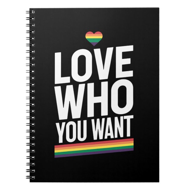 Carnet Aimez qui vous voulez drapeau Gay pride arc-en-cie (Devant)