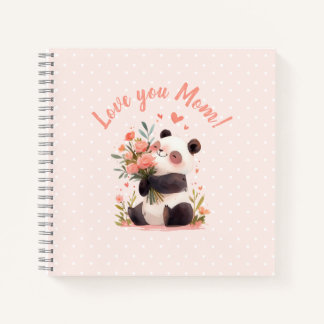 Carnet Aimez-vous mignon Panda Mères Jour Cadeau