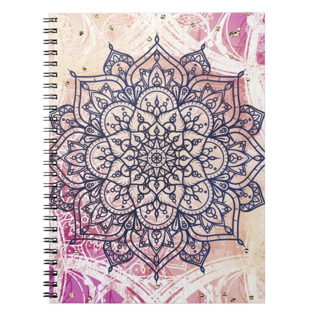 Carnet Airy Mandala Happy Pink Purple Yellow (Devant)