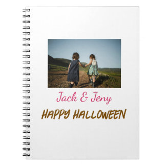 Carnet ajouter le nom de la photo texte Halloween enfants