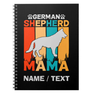 Carnet Ajouter le nom German Shepherd MAMA, Brown bleu su