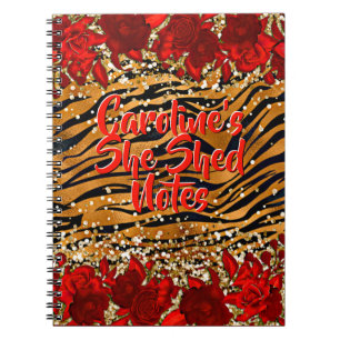 Carnet Ajouter Le Nom Texte Elle Tigre Tiger Tirages Fleu