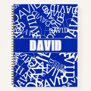 Carnet Ajouter n'importe quel nom, nom collage En bleu &