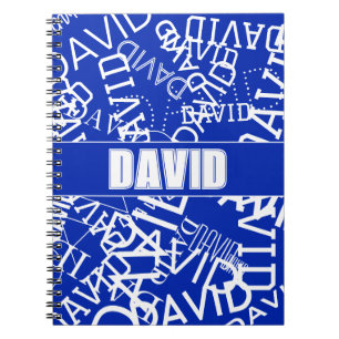 Carnet Ajouter n'importe quel nom, nom collage En bleu &