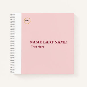 Carnet Ajouter un logo Simple Blush Rose Nom Titre